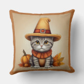 フェスティバル魅力的感謝祭の猫が変装して クッション (裏面)