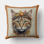 フェスティバル魅力的感謝祭の猫が変装して クッション (裏面)