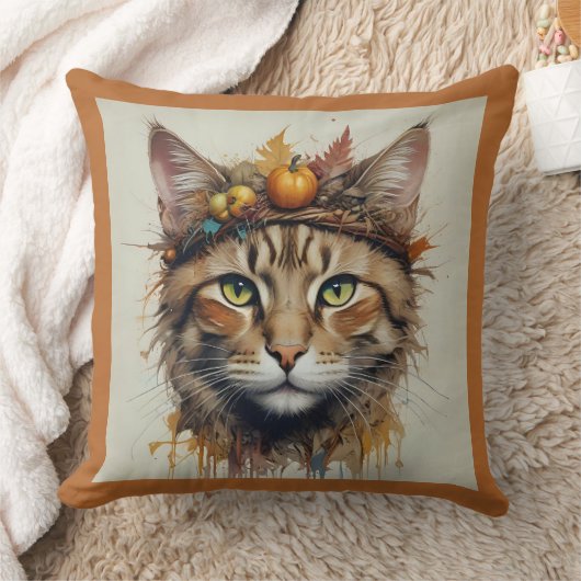 フェスティバル魅力的感謝祭の猫が変装して クッション (ブランケット)