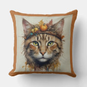 フェスティバル魅力的感謝祭の猫が変装して クッション (正面)