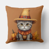 フェスティバル魅力的感謝祭の猫が変装して クッション (裏面)