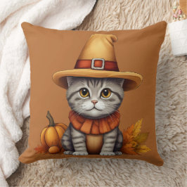フェスティバル魅力的感謝祭の猫が変装して クッション