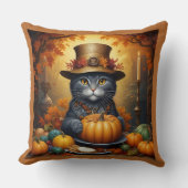 フェスティバル魅力的感謝祭の猫が変装して クッション (正面)