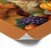 フェスティバル魅力的感謝祭の猫が変装して ポスター (角)