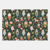 フェスティバル魔法のかわいいくるみクラッカーバレエキャラクター ラッピングペーパーシート (正面2)