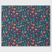 フェスティバル鮮やかのクリスマスの包装紙 ラッピングペーパー (フラット)