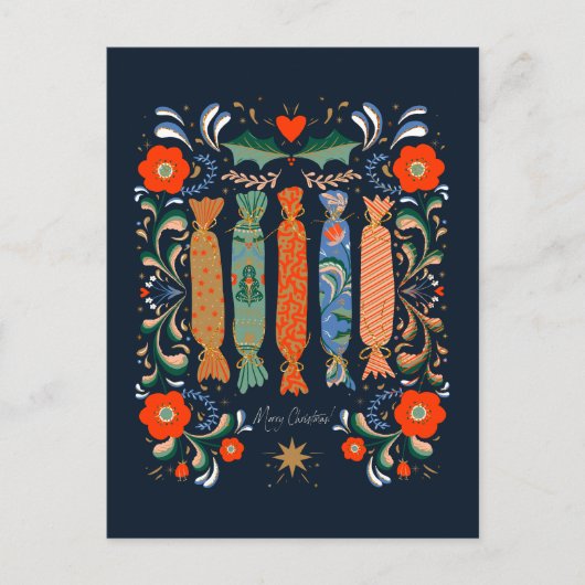 フェスティバル鮮やかクリスマスアートと現在 ポストカード (正面)