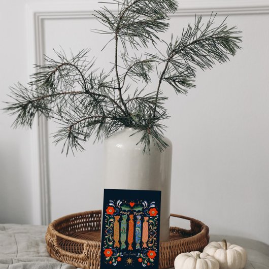 フェスティバル鮮やかクリスマスアートと現在 ポストカード