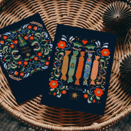 フェスティバル鮮やかクリスマスアートと現在 ポストカード