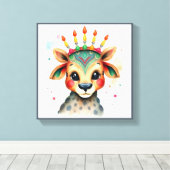 フェスティバル鮮やかクワンツァア変装した野生動物 キャンバスプリント (インサイチュ (ウッドフロア))