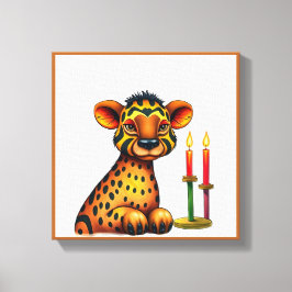 フェスティバル鮮やかクワンツァア変装した野生動物 キャンバスプリント