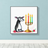 フェスティバル鮮やかクワンツァア変装した野生動物 キャンバスプリント (インサイチュ (ウッドフロア))