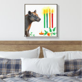 フェスティバル鮮やかクワンツァア変装した野生動物 キャンバスプリント (インサイチュ (寝室))