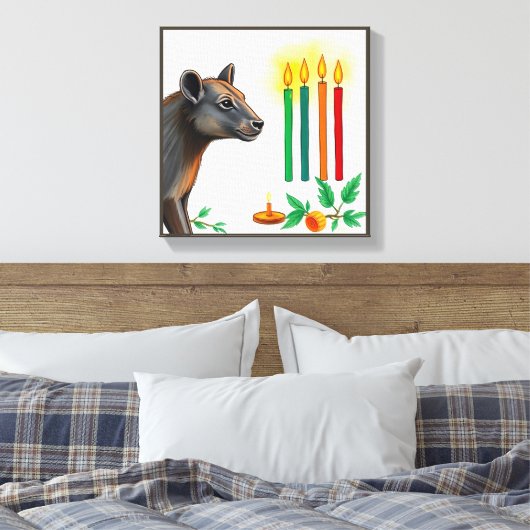 フェスティバル鮮やかクワンツァア変装した野生動物 キャンバスプリント (インサイチュ (寝室))