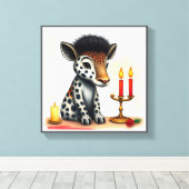 フェスティバル鮮やかクワンツァア変装した野生動物 キャンバスプリント (インサイチュ (ウッドフロア))