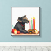 フェスティバル鮮やかクワンツァア変装した野生動物 キャンバスプリント (インサイチュ (ウッドフロア))