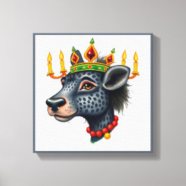 フェスティバル鮮やかクワンツァア変装した野生動物 キャンバスプリント