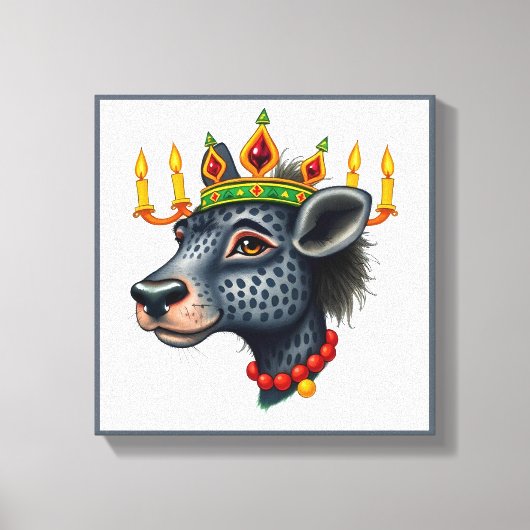 フェスティバル鮮やかクワンツァア変装した野生動物 キャンバスプリント (正面)