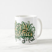 フェスティバル鮮やかメリークリスマスイラストレーション コーヒーマグカップ (正面右)
