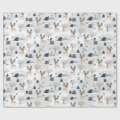 フェスティバル鹿のホリデーラッピング紙 ラッピングペーパー (フラット)