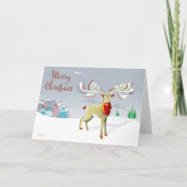 フェスティバル鹿クリスマスカードとメッセージ カード