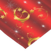 フェスティバル黄金の渦巻きと赤いクリスマスの星 ショートテーブルランナー (コーナー)