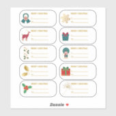 フェスティバル10 pc金ゴールドクリスマスボタニカルギフトラベル シール (シート)