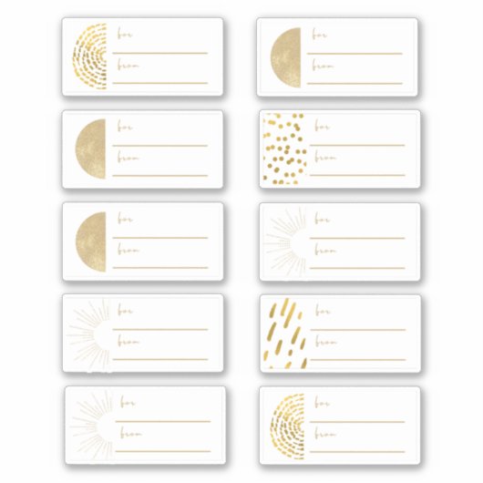 フェスティバル10pc金ゴールドからクリスマスホリデーギフト シール (正面)
