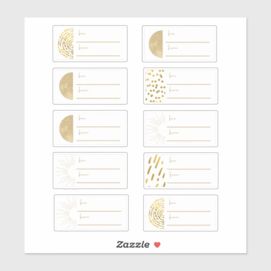 フェスティバル10pc金ゴールドからクリスマスホリデーギフト シール (シート)