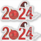 フェスティバル2024レッドメリークリスマス新年 シール (正面)