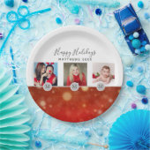 フェスティバル3 x PHOTOコラージクリスマスレッド金ゴールド ペーパープレート (パーティー)
