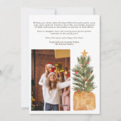 フェスティバル4写真ファミリーウォーターカラークリスマスツリー シーズンカード (裏面)