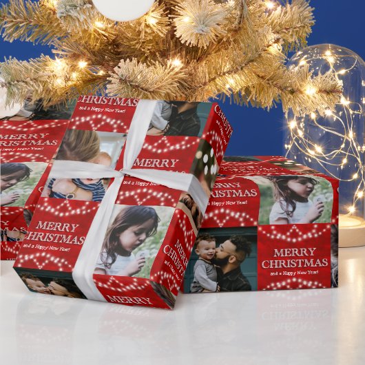フェスティバル4写真メリークリスマスと新年おめでとう ラッピングペーパー (クリスマス)