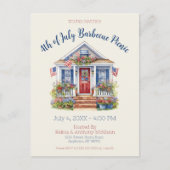 フェスティバル4th of 7月バーベキューピクニック招待状 ポストカード (正面)