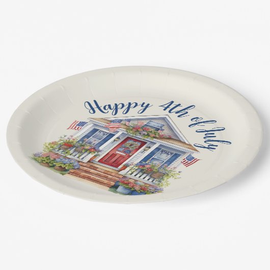 フェスティバル4th of 7月バーベキューピクニック ペーパープレート (アングル)