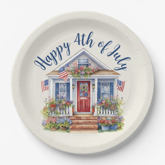 フェスティバル4th of 7月バーベキューピクニック ペーパープレート (正面)