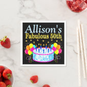フェスティバル50パーソナライズされた誕生日ナプキンス スタンダードカクテルナプキン (インサイチュ)