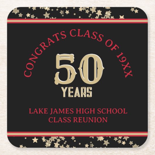 フェスティバル50thクラス懇親会パーティー スクエアペーパーコースター (正面)