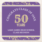 フェスティバル50thクラス懇親会パーティー スクエアペーパーコースター (正面)