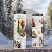 フェスティバル6写真テンプレート金ゴールドグリーンレッドクリスマス タンブラー
