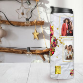 フェスティバル6写真テンプレート金ゴールドグリーンレッドクリスマス タンブラー