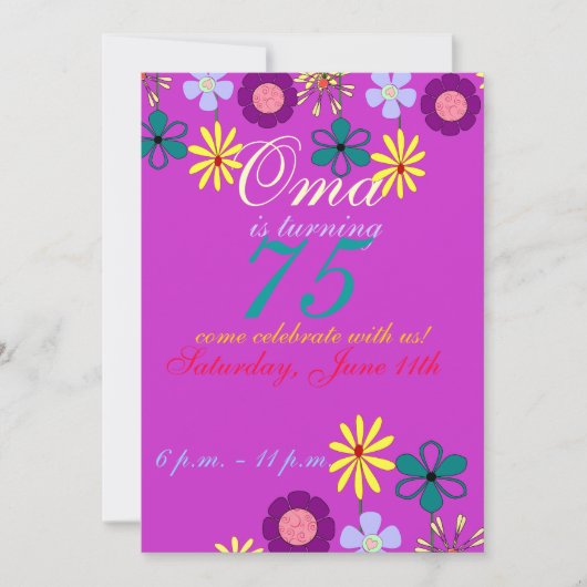 フェスティバル75カラフル歳の誕生日招待状 招待状 (正面)