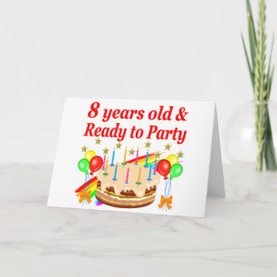 フェスティバル8 YRS古く、パーティーお誕生日ケーキ カード