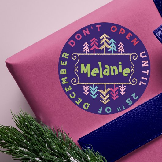 フェスティバル、おもしろい、カラフルクリスマスまで開かない ラウンドシール