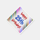 フェスティバル、おもしろい"happy 25th birthday!" 紙ナプキン スタンダードカクテルナプキン (角)
