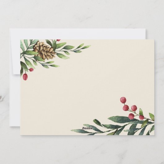 フェスティバル |ウッド&金ゴールドのクリスマス写真 シーズンカード (裏面)