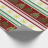 フェスティバル、カラフルクリスマスツリー、雪片 ラッピングペーパー (角)