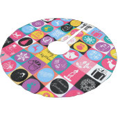 フェスティバル「クールメリークリスマス」イラストレーション ブラッシュドポリエステルツリースカート (アングル)