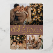 フェスティバル |シーズンの挨拶3写真 箔シーズンカード (正面)