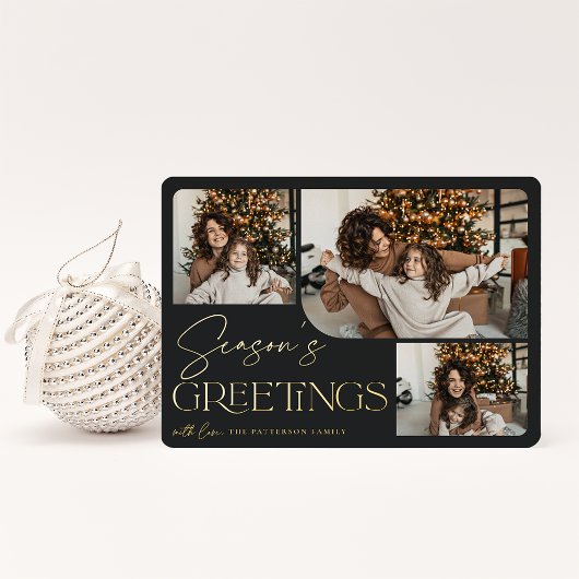 フェスティバル |シーズンの挨拶3写真 箔シーズンカード